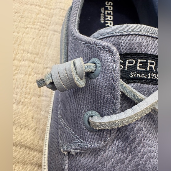 NWOB! Sperry Light Blue Crest Canvas Boat Shoes, sz 8 - Picture 4 of 7